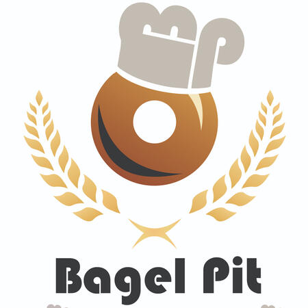 A digitally rendered logo for a bagel shop.